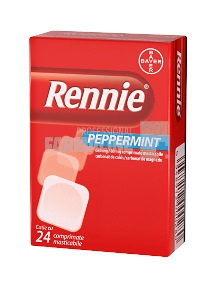Rennie Peppermint 680 mg/80 mg comprimate masticabile