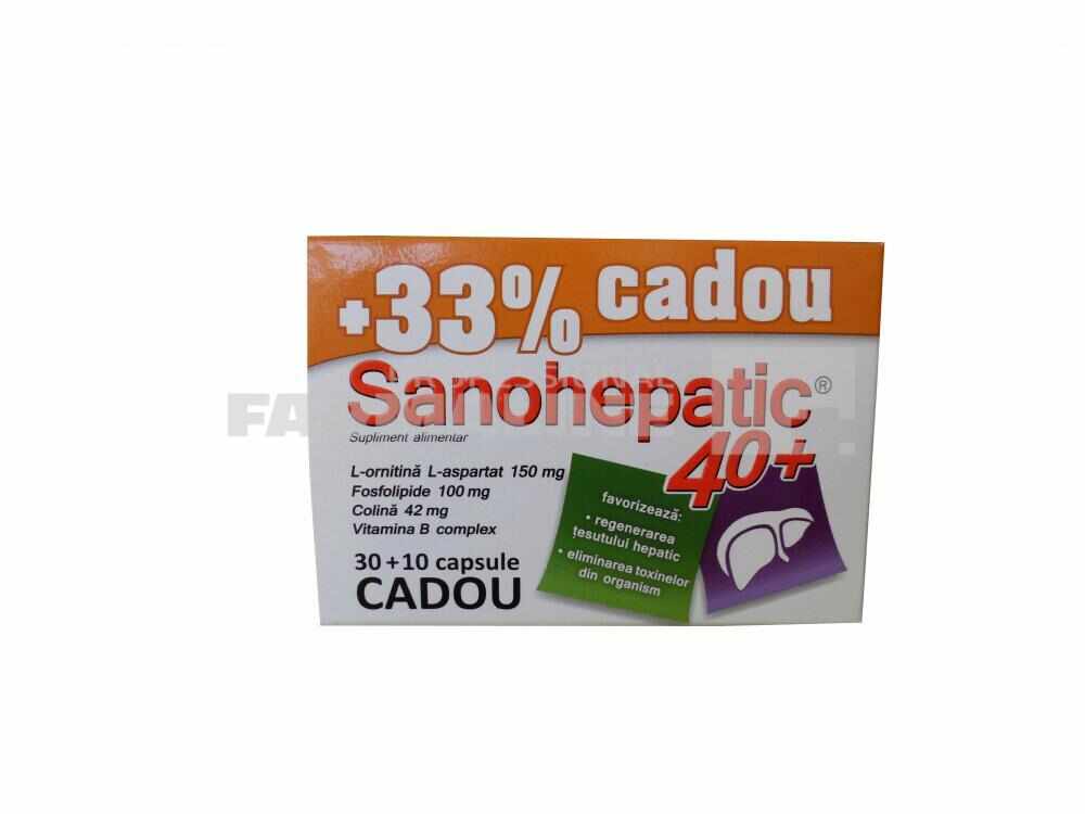Sanohepatic 40+ 30 capsule + 10 capsule Cadou
