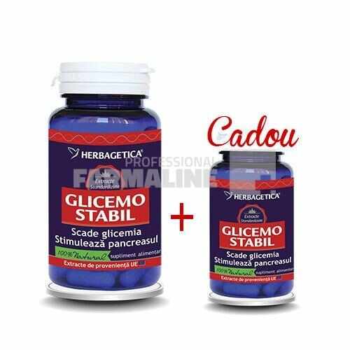 Glicemo Stabil 60 capsule + Glicemo Stabil 10 capsule Cadou