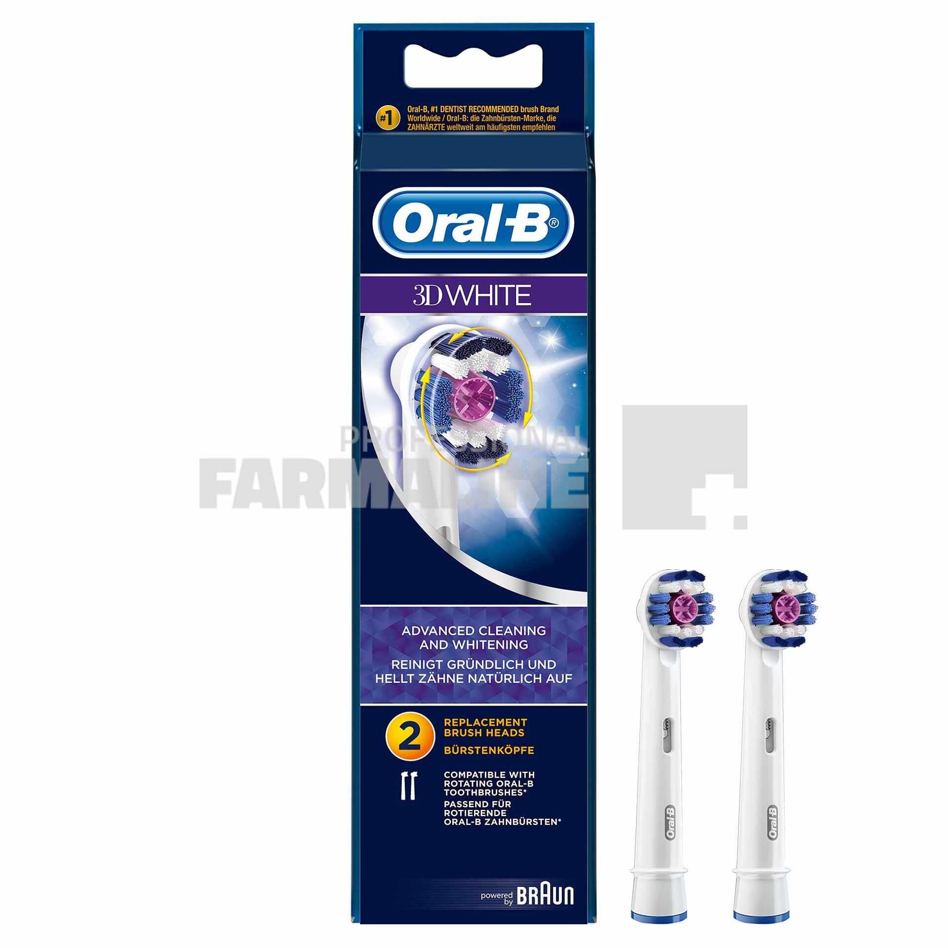 Oral-B 3D White EB18P-2 Rezerve cap periuta electrica 2 bucati