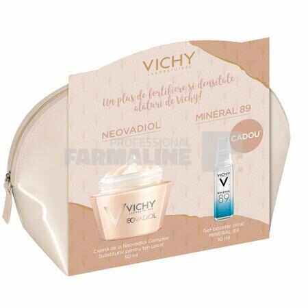 Vichy Pachet Neovadiol Crema pentru ten normal mixt 50 ml + Mineral 89 Gel-booster zilnic cu efect de fortifiere și reumplere 10 ml Cadou