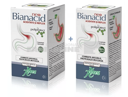 Aboca NeoBianacid aciditate si reflux 45 comprimate + Aboca NeoBianacid aciditate si reflux 15 comprimate