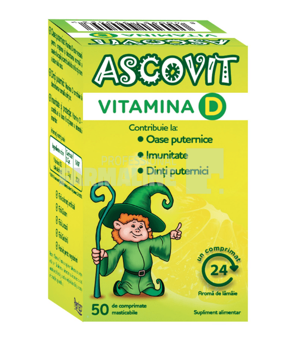 Ascovit Vitamina D 50 comprimate masticabile