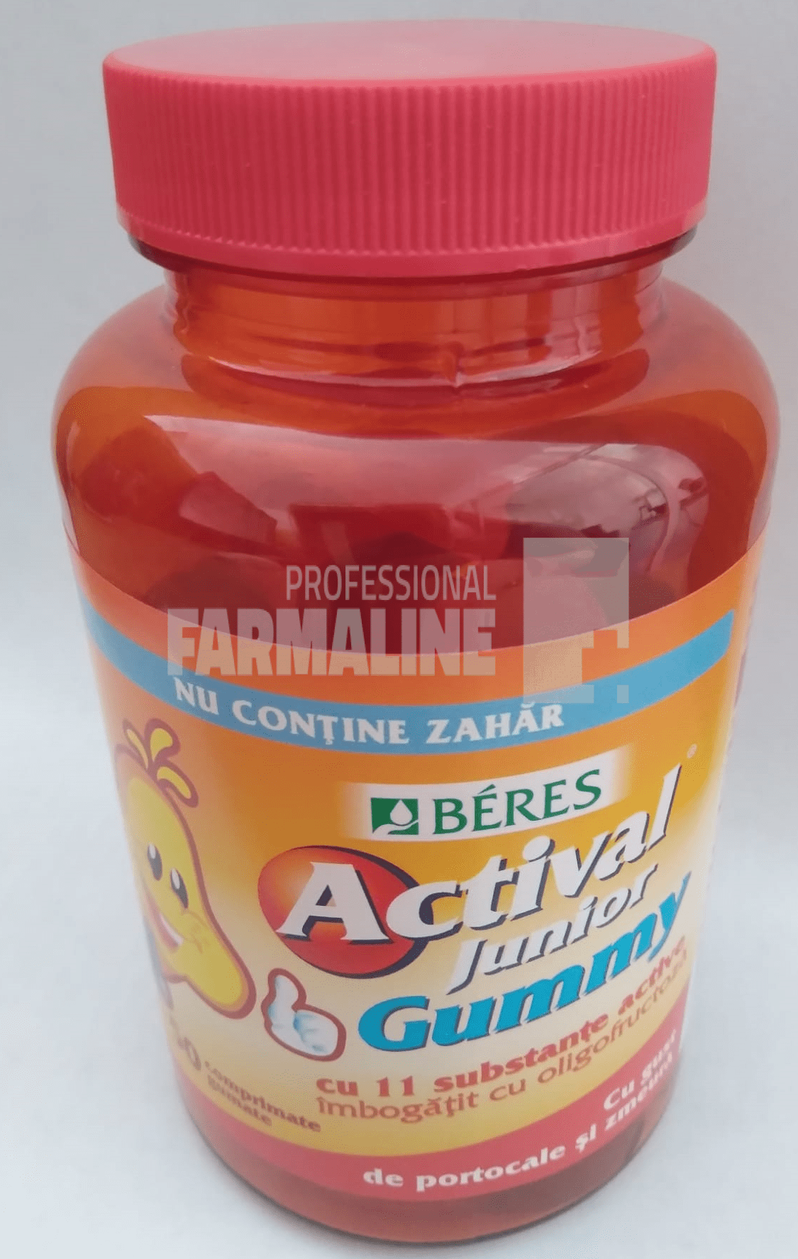 Beres Actival Junior Gummy fara zahar, gust portocale si zmeura 20 comprimate gumate