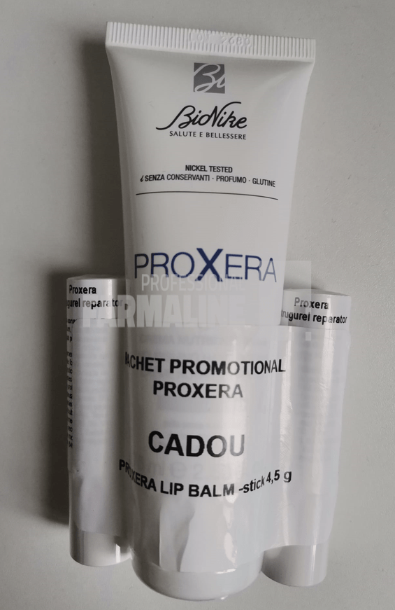 Bionike Pachet Proxera Crema maini piele uscata si foarte uscata 75 ml + Balsam buze uscate 4.5 g 2 bucati