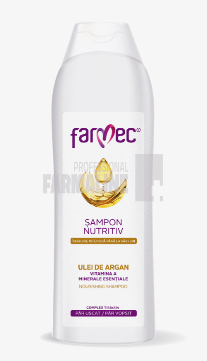 Farmec Sampon nutritiv cu ulei de argan, vitamina A, minerale esentiale 400 ml