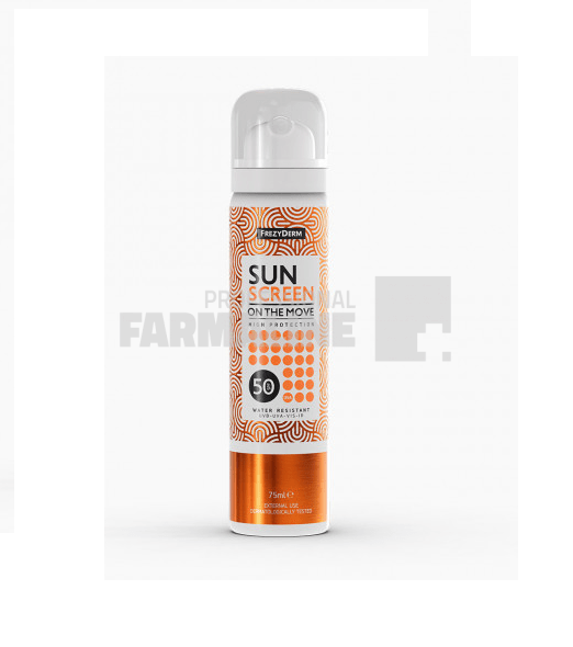 Frezyderm Sun Screen On the Move SPF50+ water resistant spray 75 ml