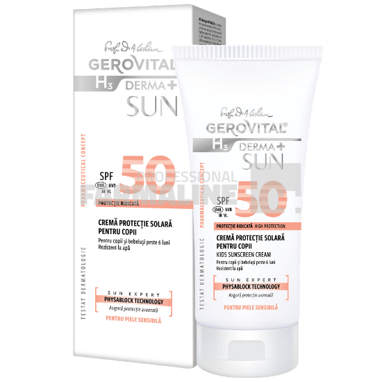 Gerovital H3 Derma+ Sun Crema protectie solara pentru copii SPF50+ 150 ml