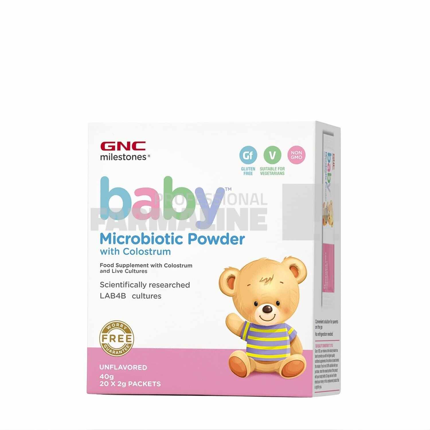 GNC Milestones Baby Microbiotic pulbere cu colostrum 20 plicuri