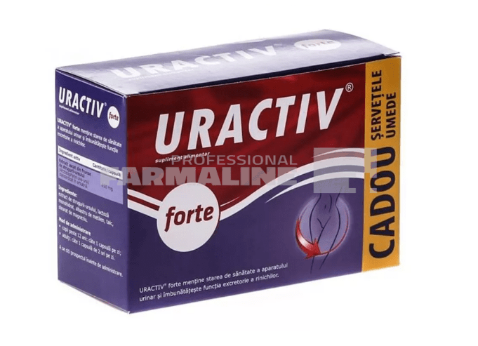 Uractiv Forte 10 capsule + Servetele umede Cadou