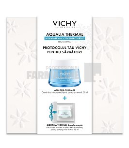 Vichy Xmas Aqualia Thermal crema de zi rehidratanta ten normal 50 ml + Aqualia Thermal Spa gel - crema de noapte pentru toate tipurile de ten 15 ml