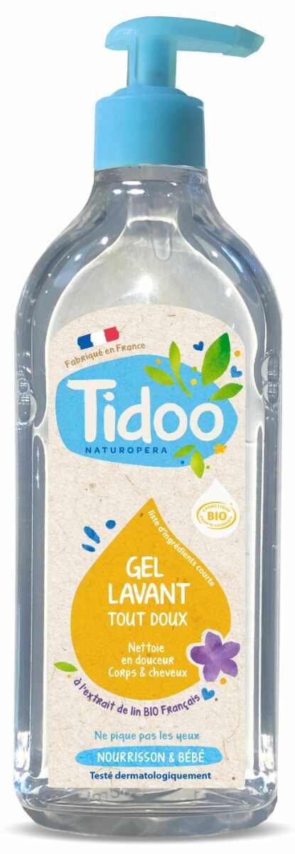 Gel de curatare bio 2 in 1 pentru bebelusi cu extract de in, 495ml, Tidoo