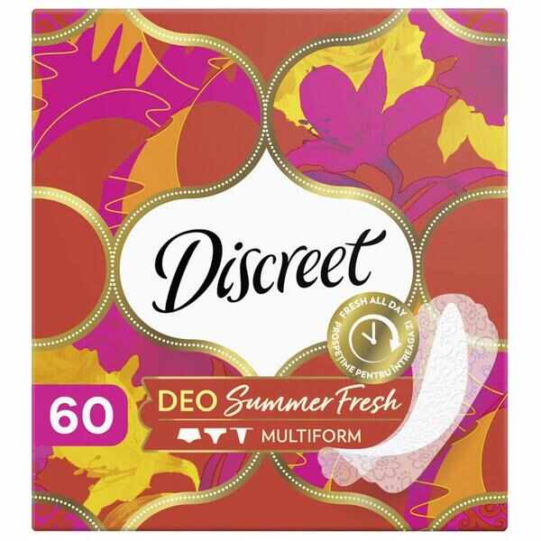 Absorbante Zilnice Parfumate - Discreet Deo Summer Fresh, 60 buc