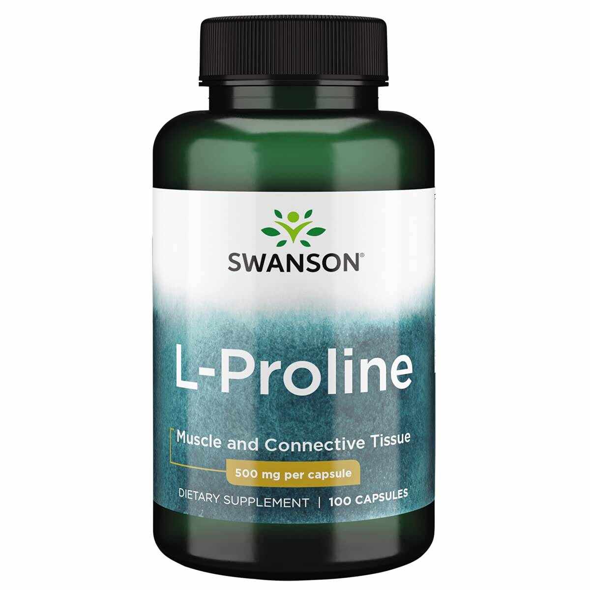 L - Proline (Prolina), 500 mg, 100 capsule, Swanson