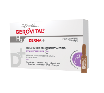 Fiole cu ser concentrat antirid GH3 Derma+, 10 x 2ml, Farmec