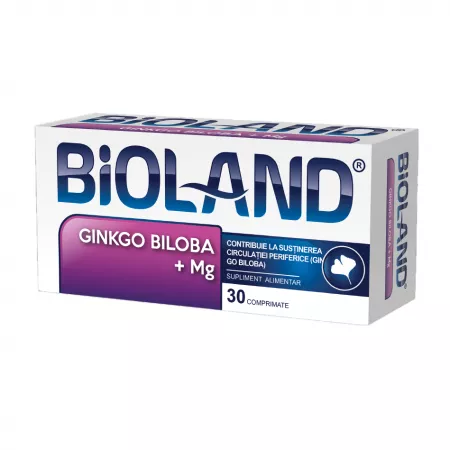 Ginko Biloba 40mg+Magneziu 150mg Bioland, 30 comprimate, Biofarm