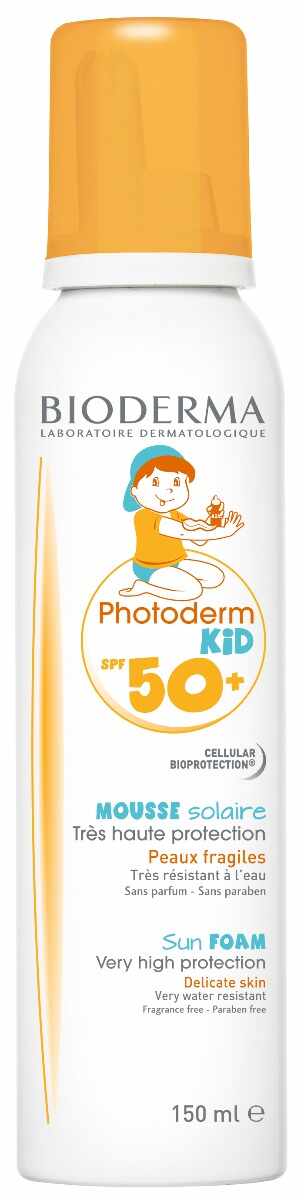 Spuma pentru protectie solara Photoderm Kid, SPF50+, 150ml, Bioderma