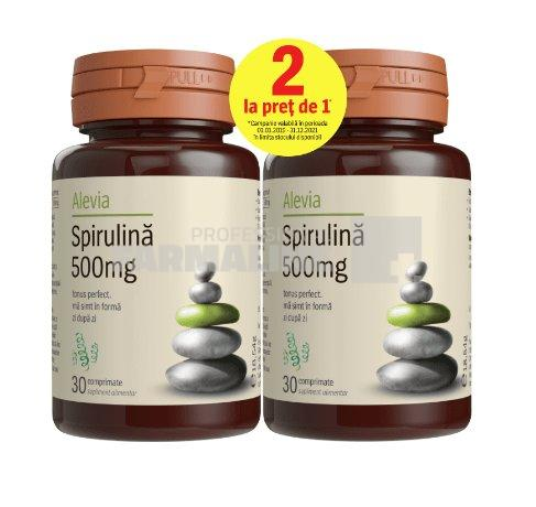 Alevia Spirulina 500 mg 30 comprimate 1+1 gratis