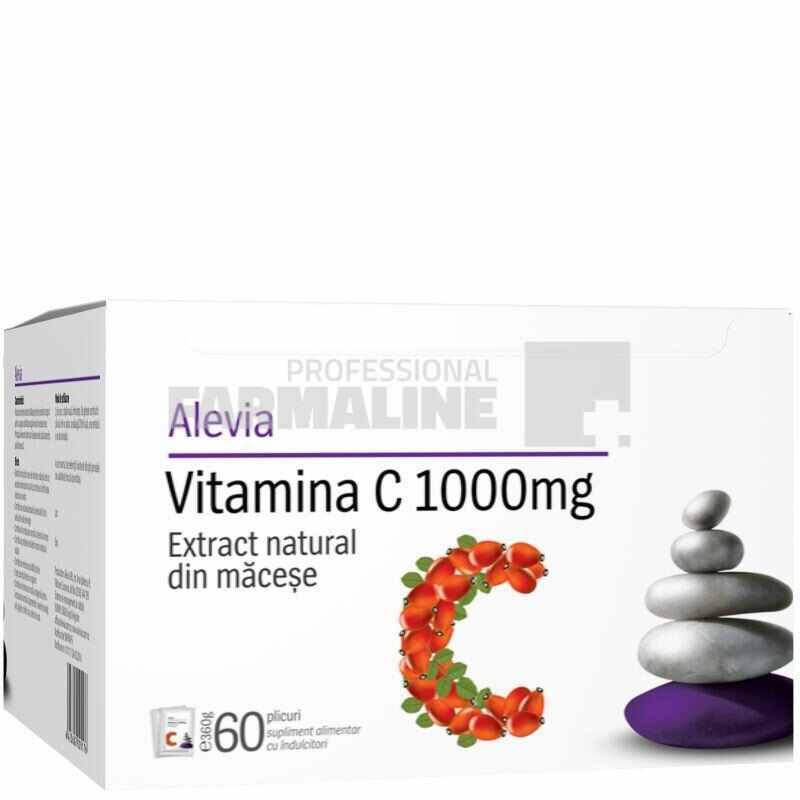 Alevia Vitamina C 1000 mg din Macese 60 plicuri