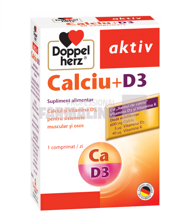 Doppelherz Aktiv Calciu + D3 30 comprimate