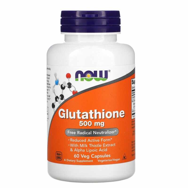 NOW Foods Glutathione cu Armurariu & Alfa Lipoic Acid - 500mg - 60 Capsule