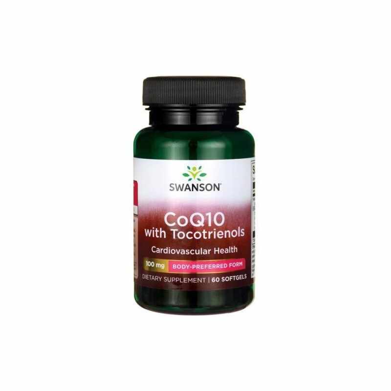 Swanson CoQ10 with 10mg Tocotrienols, 100mg - 60 Capsule (suport cardiovascular)