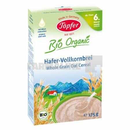 Topfer Bio Organic Cereale Ovaz integral 6+ luni 175 g