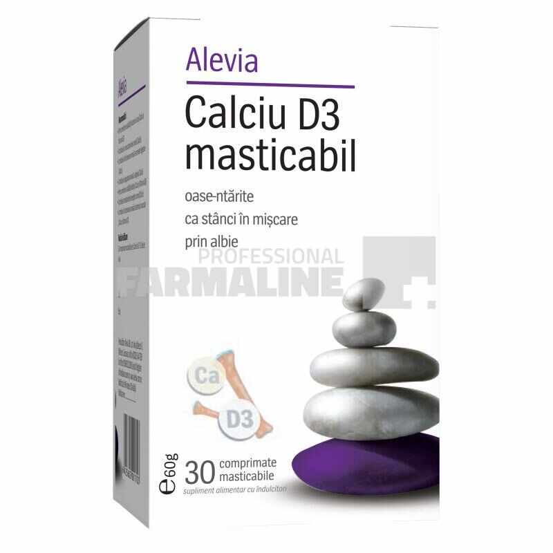 Alevia Calciu D3 masticabil 30 comprimate