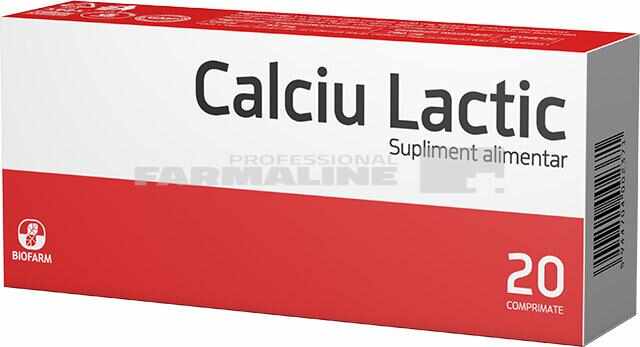 Biofarm Calciu lactic 500 mg 20 comprimate
