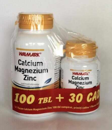 Calciu Magneziu si Zinc Forte 100 tablete + 30 tablete
