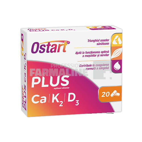 Ostart Plus Ca + K2 + D3 20 comprimate 