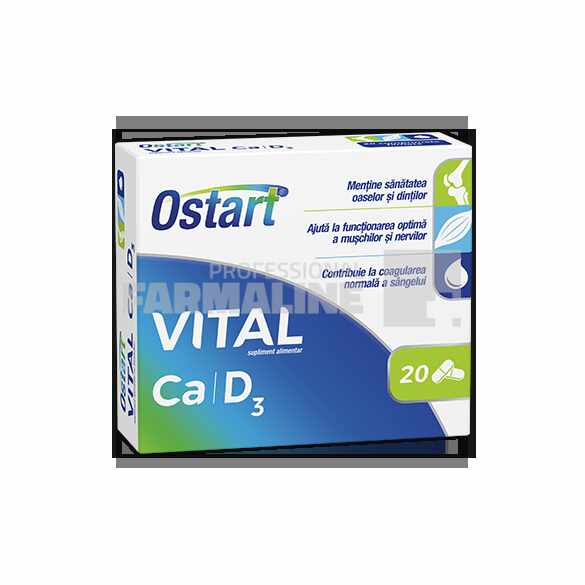 Ostart Vital Ca + D3 20 comprimate 