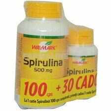 Spirulina 500 mg 100 tablete + 30 tablete Cadou