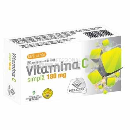 Vitamina C fara zahar 180 mg 20 comprimate