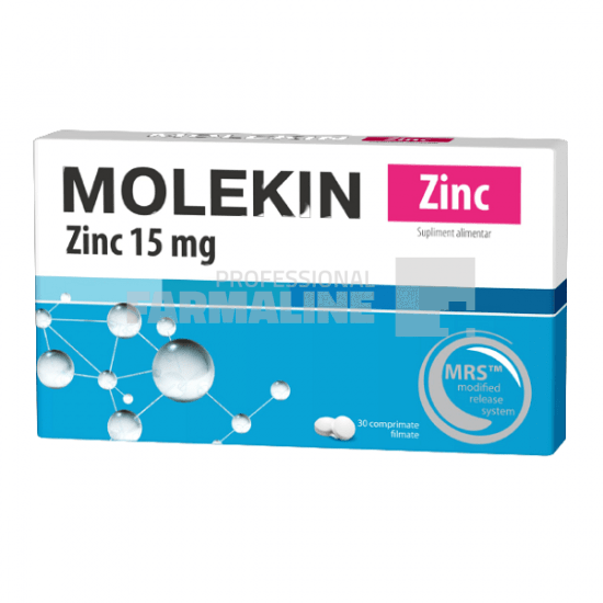 Zdrovit Molekin Zinc 15 mg 30 comprimate