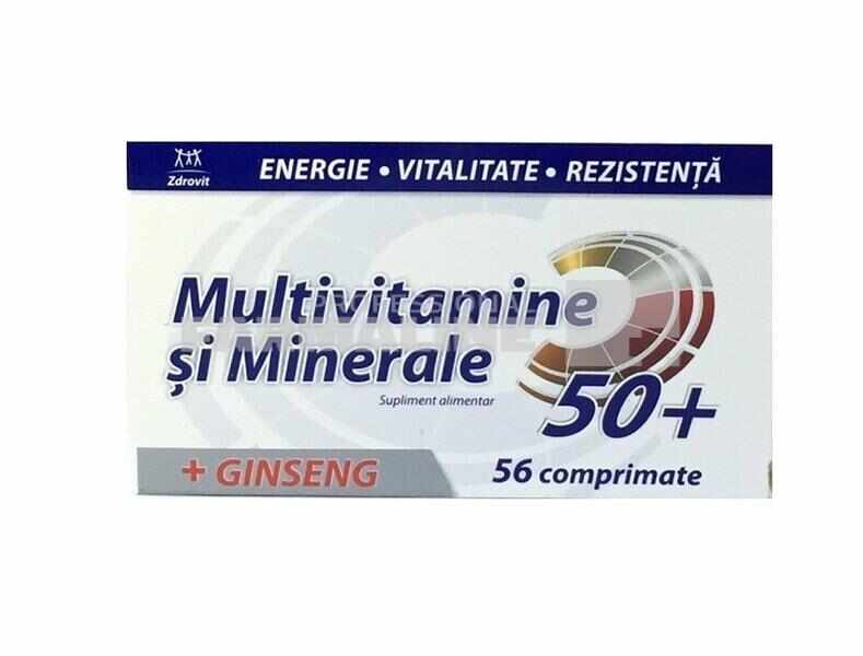 Zdrovit Multivitamine + Minerale cu Ginseng 50+ 56 comprimate