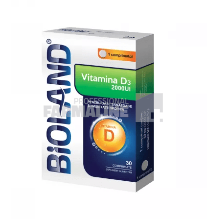 Bioland Vitamina D3 2000 U.I. 30 comprimate