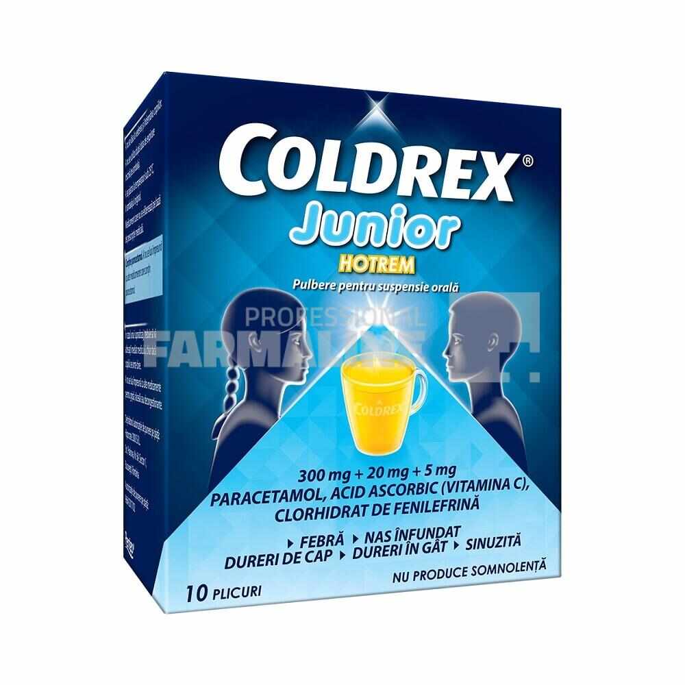 Coldrex Junior Hotrem 300mg/20mg/5mg 10 plicuri