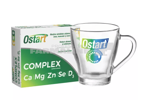 Ostart Complex Ca+Mg+Zn+Se+D3 30 comprimate + Cana