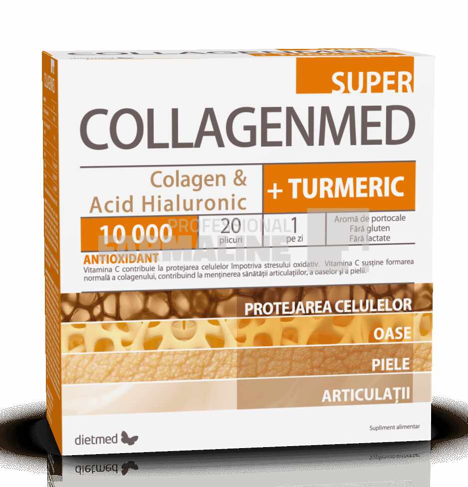 CollagenMed Super 10000 + Turmeric, 12,5 g, 20 plicuri, Dietmed-Naturmil