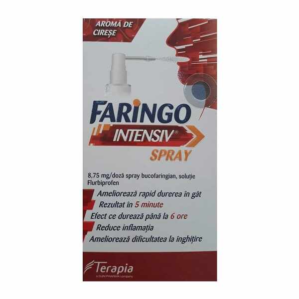  Faringo Intensiv Spray 8,75mg/doza, 15ml, Terapia