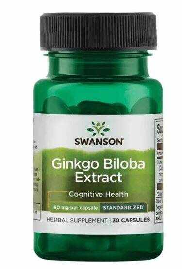 Ginkgo Biloba Extract 60 mg, 30 capsule - Swanson