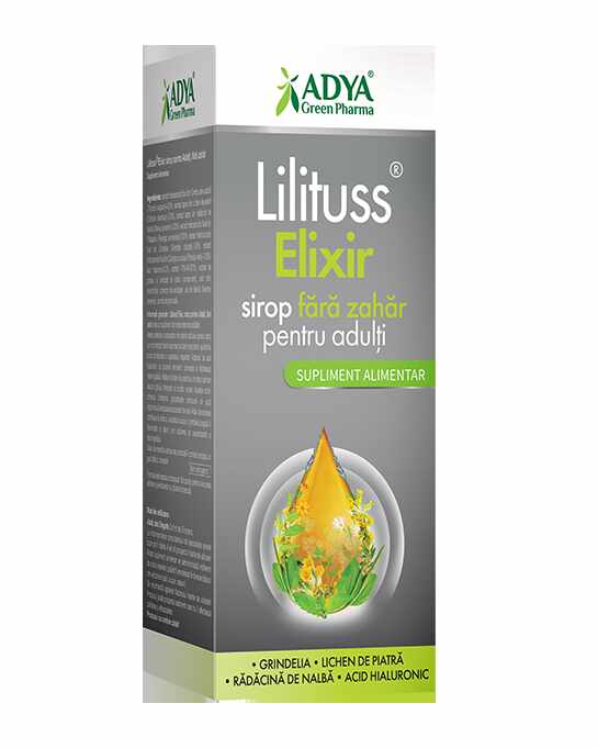 Lilituss Elixir sirop pentru adulti, fara zahar, 180 ml, Adya Green Pharma