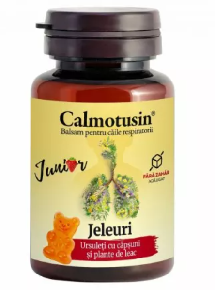 Ursuleti cu aroma de capsuni Calmotusin Junior, 20 jeleuri, Dacia Plant