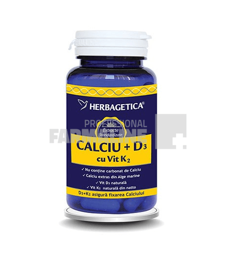 Calciu + D3 cu Vitamina K2 30 capsule