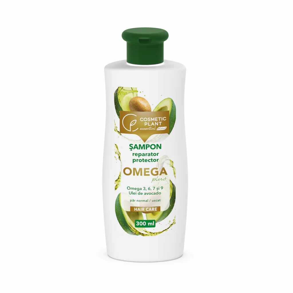 Sampon reparator si protector cu omega 3 6 7 9 si ulei de avocado Omega Plus, 300ml, Cosmetic Plant