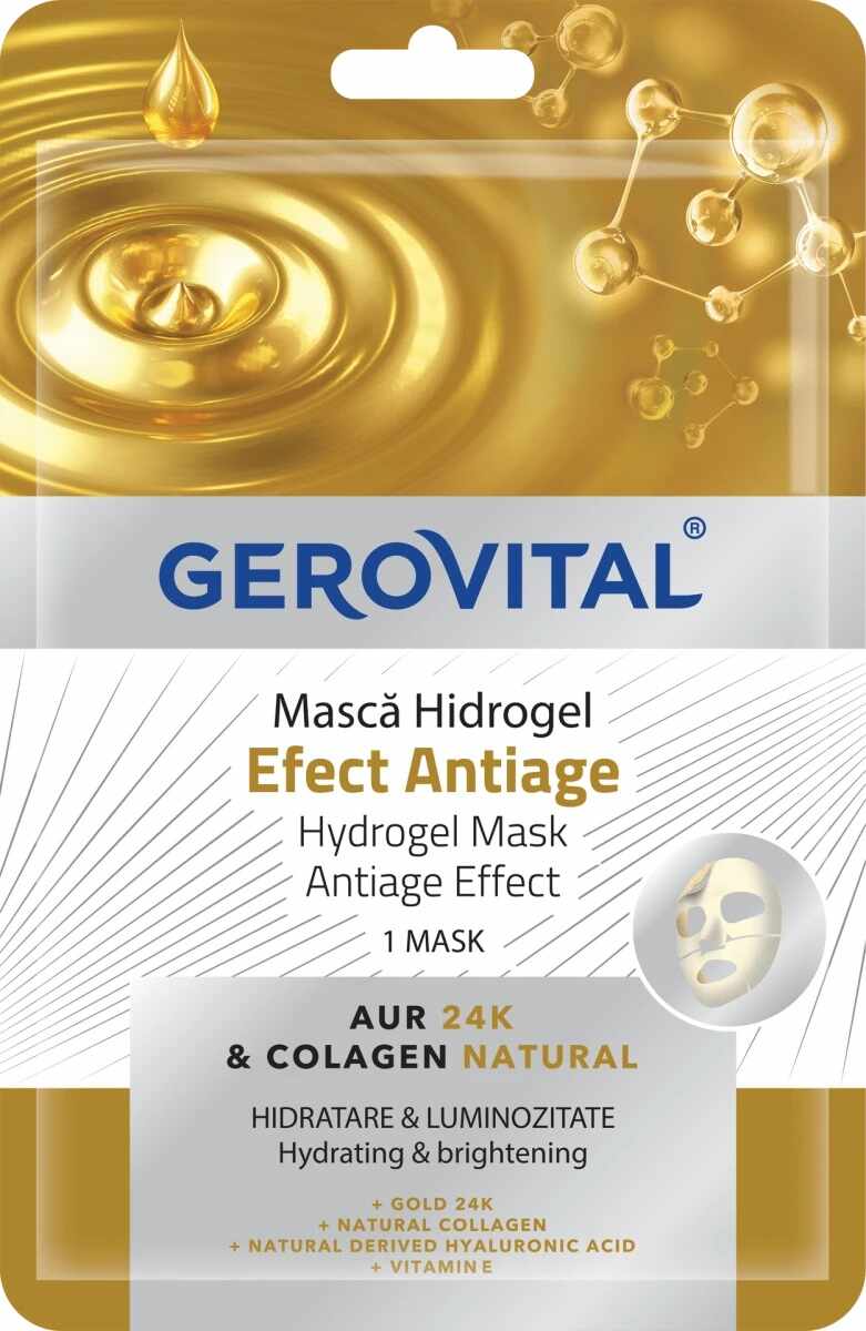 Masca pentru fata Hidrogel Efect Antiage, 1 bucata, Gerovital