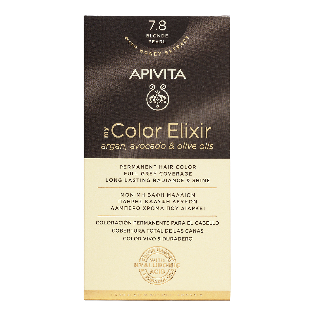 Vopsea de par My Color Elixir, Blonde Pearl N7.8, 155 ml, Apivita