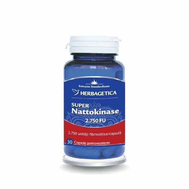 Super Nattokinase, 2.750 FU, 30 capsule, Herbagetica