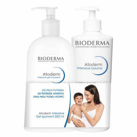 Pachet Promo Bioderma Atoderm Intensive Balsam 500ml + Atoderm Intensive gel spumant 500ml